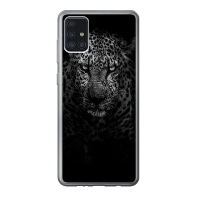 Produktbild von MuchoWow® Handyhülle Schutzhülle Hülle für Samsung Galaxy A52 5G Leopard - Schwarz - Weiß Silikon Softcase Handy Hülle - Umschlag
