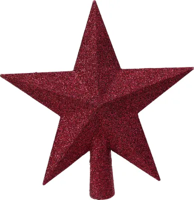 Produktbild von Christbaumspitze Stern mit Glitzer 19cm Kunststoff - Festlich Rosa