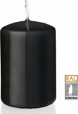 Produktbild von lackierte Stumpenkerzen Schwarz, 80/100 mm, 6 Stück