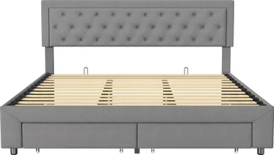 Obrázok produktu pre Čalúnená posteľ Fortuna Lai 160x200 cm, posteľ s hydraulickou pružinou, zásuvkou a lamelovým roštom, zamat, sivá
