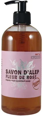 Image de Savon Alep Rose Liquide Hydratant, Naturel, Parfum Rose - Aleppo Soap