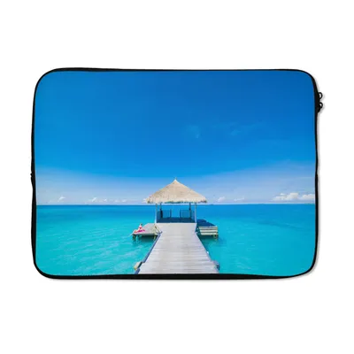 Produktbild von MuchoWow® Laptop Hülle 13 Zoll Meer - Pier - Hütte Laptoptasche - Laptophülle - Sleeve - Rundumschutz