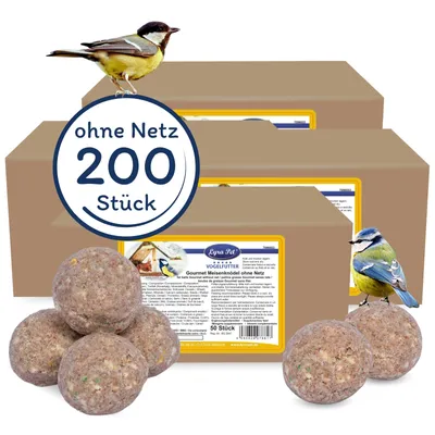 Produktbild von 200 Stk. Lyra Pet® Gourmet Meisenknödel schalenfrei ohne Netz à 80 g