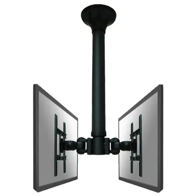 Produktbild von Der FPMA-C200D ist ein zweiseitiger dreh- und schwenkbare Deckenhalterung für Flachbildschirme und Flachbild-Fernseher bis 40" (100cm). - Bildschirmgröße: 25,4 cm (10 Zoll) bis 101,6 cm (40 Zoll) - max. 20 kg Traglast - Schwarz