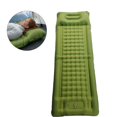 Produktbild von Ultraleichte Camping Isomatte mit Fußpumpe 196x72x12 cm, Outdoor Luftmatratze 1 Person, faltbare Schlafmatte wasserdicht für Camping & Trekking