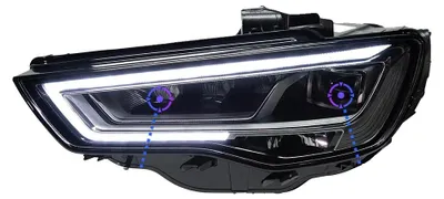 Obrázek produktu pro Světlometová jednotka, čočka projektoru, kompatibilní s Audi A3 2013-16, pro originální halogenové žárovky, LHD-a