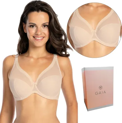 Produktbild von Gaia Dame halbgepolsterter BH Gestreift Schalen Schliefe Träger 1058 Sonia , Beige, 85F