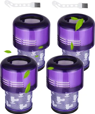Produktbild von 4 Stück V11 Filter für , HEPA Filter für dyson V12, Waschbar Ersatzfilter für  V12 Slim Absolute Extra/Total Clean/Fluffy mit 1 Bürste, Ersetzen Sie # 971517-01