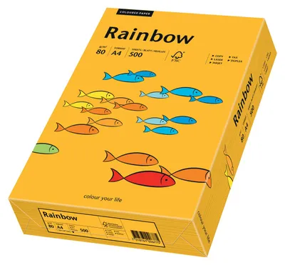 Zdjęcie produktu dla Papier do kopiowania Papyrus Rainbow średni pomarańczowy DIN A4 80g 500 arkuszy