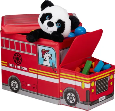 Produktbild von relaxdays Sitztruhe 10025629_543 Feuerwehr Stoff 56,0 cm