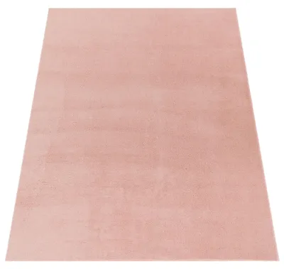 Productafbeelding van Wasbaar vloerkleed voor de woonkamer, korte pool, effen kleur, moderne stijl, zacht roze, afmetingen 140x200 cm