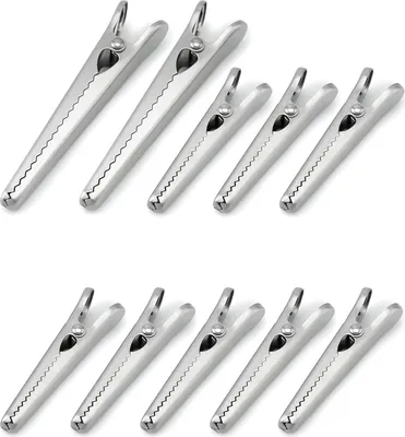 Produktbild von 10 Stš¹ck Edelstahl Verschlussclips, 8 cm und 11.5 cm Verschlussklammern Tš¹tenclips Alligator Clips fš¹r Kš¹che und Haus
