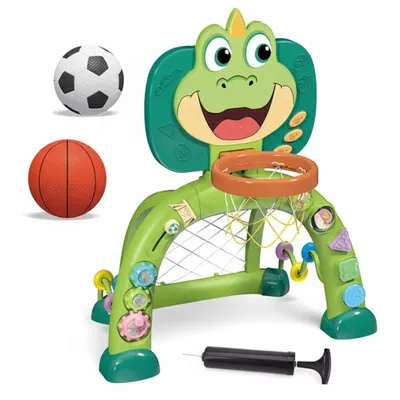 Image de COIL But de football pour enfants, But de football interactif, Jeu d'activité multi-sports 2en1, Basketball, Football, Musique, Formes, pour enfants de 12 mois et plus, Vert