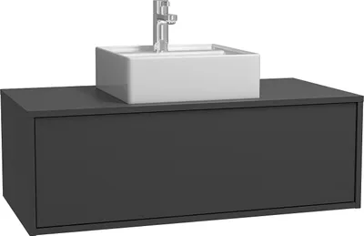 Produktbild von Anthrazitfarbener wandhängender Badezimmerschrank mit Einzelwaschtisch - 94 cm - TEANA II
