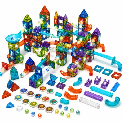 Produktbild von Magnet-Kugelbahn Bausteine STEM Lernspielzeug, Steckspiel, KI-generiertes Bild