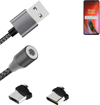 Produktbild von K-S-Trade Hochwertiges Magnet-Lade-kabel Sync-Kabel Daten-Kabel für OnePlus Nord 2 5G mit USB-Typ-C-Anschluss und Micro-USB-Anschluss 2A bis zu