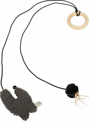 Produktbild von D&D Katzenspielzeug I Love Happy Cats "Bo" mit Holzring grau