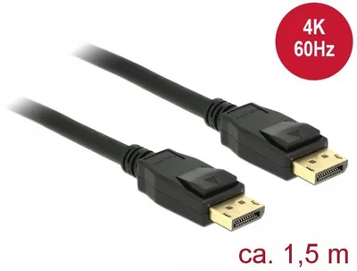 Produktbild von Kabel DisplayPort 1.2 Stecker > DisplayPort Stecker 1,5 m schwarz 4K Delock