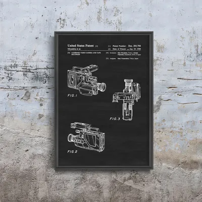Produktbild von Poster - Canvas - Leinwand - 29,7 cm x 42 cm - Die Videokamera United States Patent