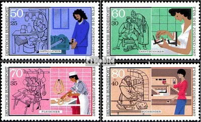 Produktbild von Briefmarken BRD (BR.Deutschland) 1987 Mi 1315-1318 (kompl.Ausgabe) gestempelt Jugend: Handwerksberufe