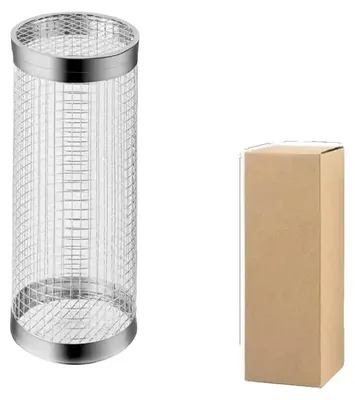 Obrázek produktu pro Grilovací koš, nerezová ocel, přenosný design, rozměry 30x9x9 cm