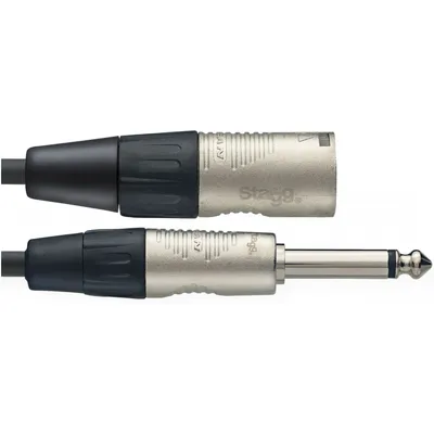Image de Stagg NAC1PXMR, XLR mâle - Jack 6,3 mm mâle mono, longueur 1 m