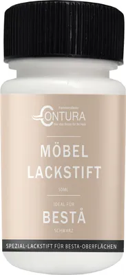 Produktbild von Contura 50ml. Möbel Lackstift passend für BESTA Schwarz Reparaturstift Lackfarbe Regal Kommode Bett Schrank