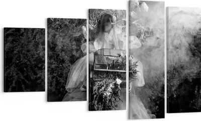 Produktbild von Bild auf Leinwand - Leinwandbild - 5 Teile - Retro Vintage Frau - 100x60cm - Wand Bild - Wanddeko - Wandbilder - Leinwanddruck - Bilder - Wanddekoration - Leinwand bilder - Wandbild - EG100x60-4940