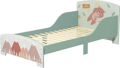 Obrázek produktu pro Dětská postel - Podlahová postel - Bezpečná konstrukce - Nízký vstup - 77 x 143 cm - Zelená