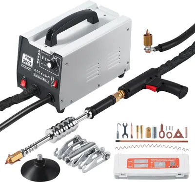 Produktbild von SucceBuy Bolzenschweißgerät-Dellenreparaturset, Autokarosserie-Punktschweißgerät zum Dellenziehen mit 7 Schweißmodi und einstellbarer Leistung, 1,8 kW Punktschweißgerät zum Entfernen von Dellen