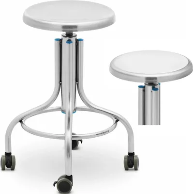Produktbild von Edelstahl-Laborhocker 45-60 cm bis zu 100 kg