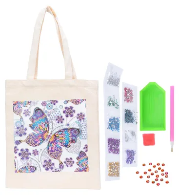 Obrázok produktu pre DIY diamantové maľovanie nákupná taška, kamienky, taška s rukoväťami, sada nástrojov BB016