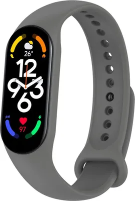 Produktbild von Sport Ersatz Armband für Xiaomi Mi Band 5 7 6 NFC Amazfit Band 5 Loop Silikon, Farbe:Dunkel Grau