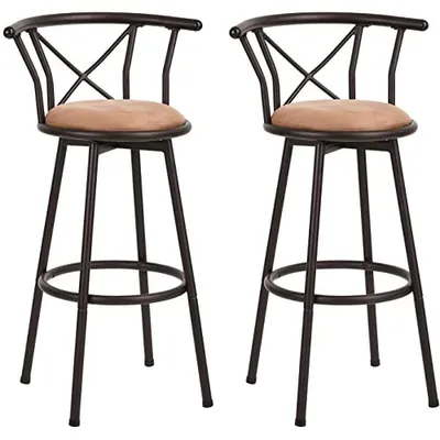 Barhocker-Set 2er, drehbar, Sitzhöhe 77 cm, braun, 56x40x99,5 cm