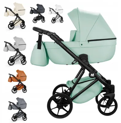 Produktbild von Mommo Harmony 3-in-1 Kombikinderwagen + Kunstleder mit Babyschale