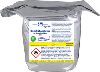 Produktbild von Dr. Becher Desinfektionstücher für Flächendesinfektion 2x70 Tücher (1er Pack)