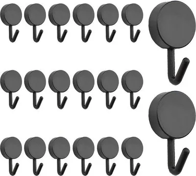 Image de Crochets muraux, supports-clés, supports pour ceintures, pour la maison, la cuisine, la salle de bain, le bureau (noirs)