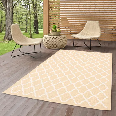 Produktbild von In & Outdoor Teppich Flachgewebe Natur Valencia Honig Modern, Größe:80x150 cm