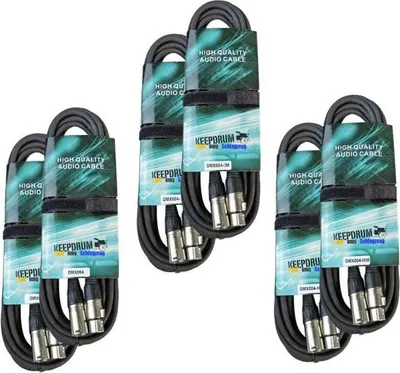 Produktbild von keepdrum DMX-Kabel Set 3-pol XLR je 2x 3m-10m-15m
