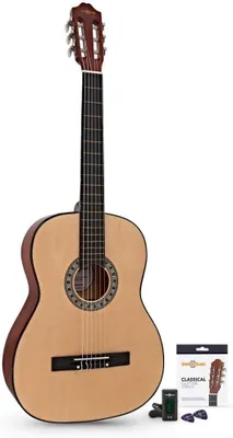 Imagen del producto de Kit para principiantes de guitarra clásica Silecomplaza, tamaño completo, color natural