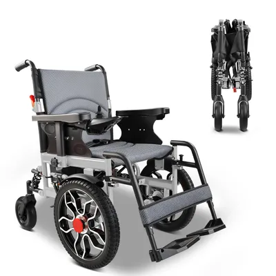 Produktbild von Hochleistungs Rollstuhl Elektrisch Faltbar Leicht bis 150kg, 500W Motor, 20km Reichweite, 40 cm Geländereifen für All-Terrain & Leichter Transport