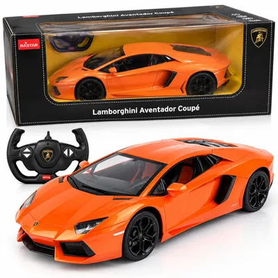 Obrázok produktu pre COIL RC auto, diaľkovo ovládané, s 2,4 GHz diaľkovým ovládačom, model Lamborghini Aventador v mierke 1:10, model autíčka pre deti od 6 rokov, farba: oranžová