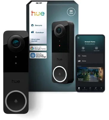 Image de Sonnette vidéo Philips Hue, filaire, 2K, interphone, pour l'extérieur
