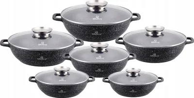 Produktbild von KlönBerg 12tlg Topfset 1,7/2/2,6/3,3/3,9/4,8L antihaftbeschichtet, MIT DECKEL KB4055