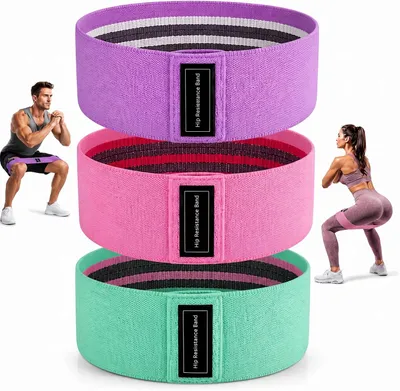 Productafbeelding van Weerstandsbanden set van 3, antislip elastische fitness bands, voor krachttraining