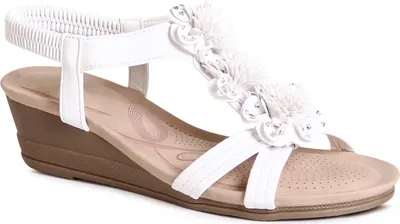 Produktbild von topschuhe24 2801 Damen Keilabsatz Sandalen Riemchen Sandaletten, Farbe:Weiß, Größe:38 EU