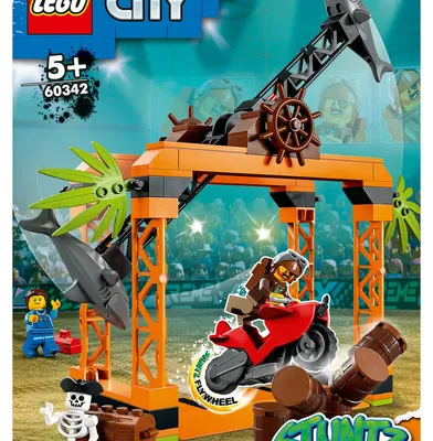 Immagine prodotto di LEGO 60342 City Stuntz Shark Attack Challenge Set, incl. moto e minifigure stunt racer, giocattolo d'azione per bambini dai 5 anni in su