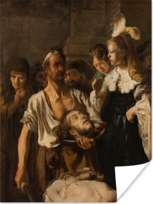Produktbild von MuchoWow® Poster Salome empfängt das Haupt von Johannes dem Täufer - Rembrandt van Rijn 30x40 cm - Wandplakat - Poster Kinderzimmer