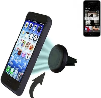 Produktbild von K-S-Trade Kompatibel mit Apple iPhone SE (2020) Auto Handy Halterung KFZ Halter Lüftungsgitterhalterung Air Vent mount Smartphone Halter