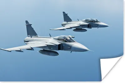 Produktbild von MuchoWow® Poster Zwei fliegende Kampfjets 90x60 cm - Schlafzimmer